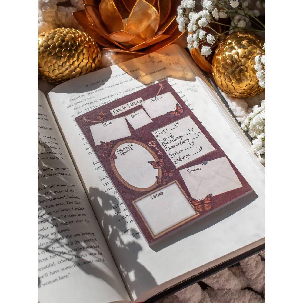 4x6 Book Review Post-it Notepad | Dark Academia